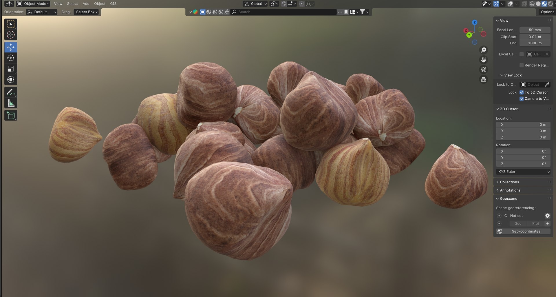 Hazelnut Kernel Pile 3D Model - TurboSquid 2397457