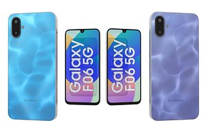 3D Samsung Galaxy F06 5G Blue And Violet Low Poly