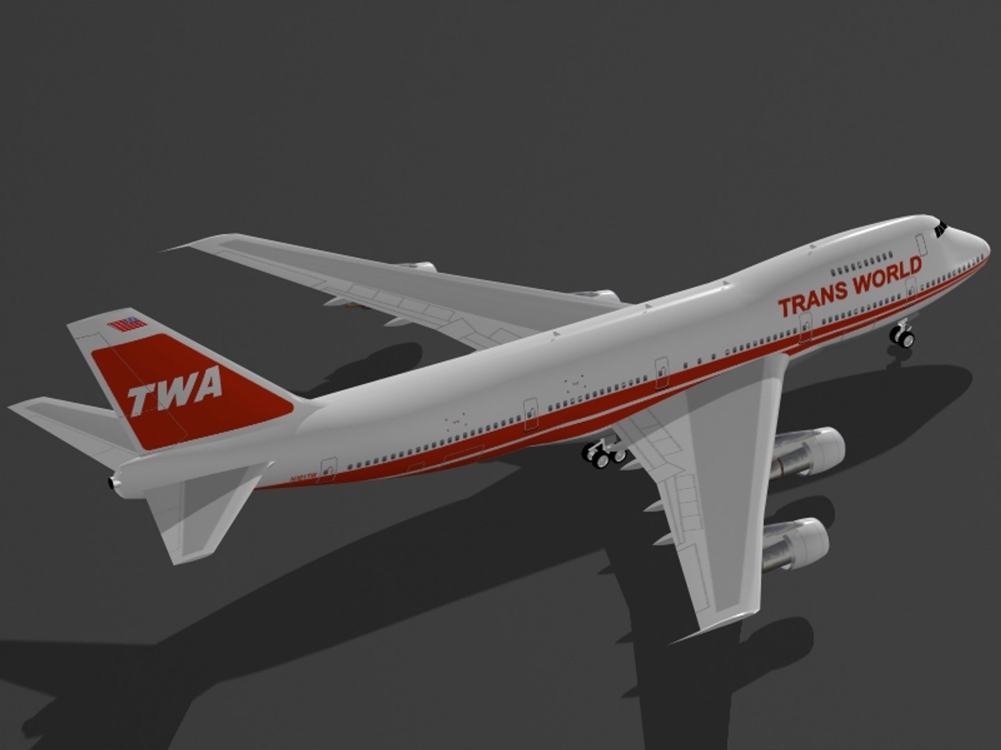 Boeing 747-400 TWA 1 | 3D model