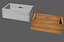 Set wooden boxes of different heights and pallets