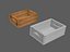 Set wooden boxes of different heights and pallets