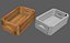 Set wooden boxes of different heights and pallets