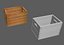 Set wooden boxes of different heights and pallets