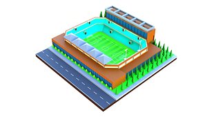 Low poly Football Stadium 3D