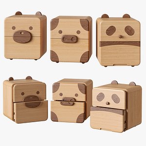 3D GVA wood cartoon kids nightstands