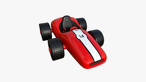 Cartoon Kart F01 Red - Vehicle Racing Design 3D model