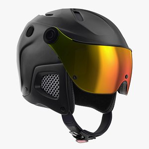 Ski Helmet Black 3D model