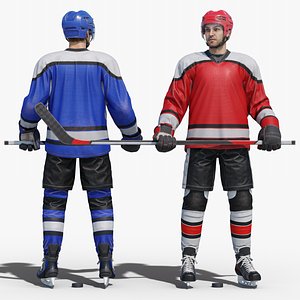 Hockey player pose 4 3D