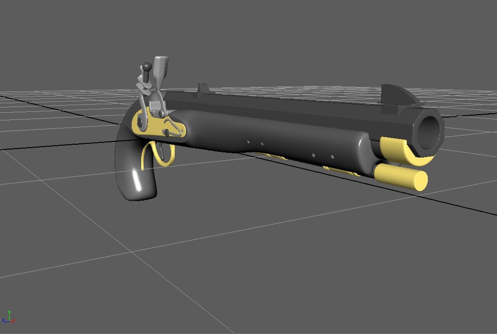 3D model Pirate Blunderbuss VR / AR / low-poly