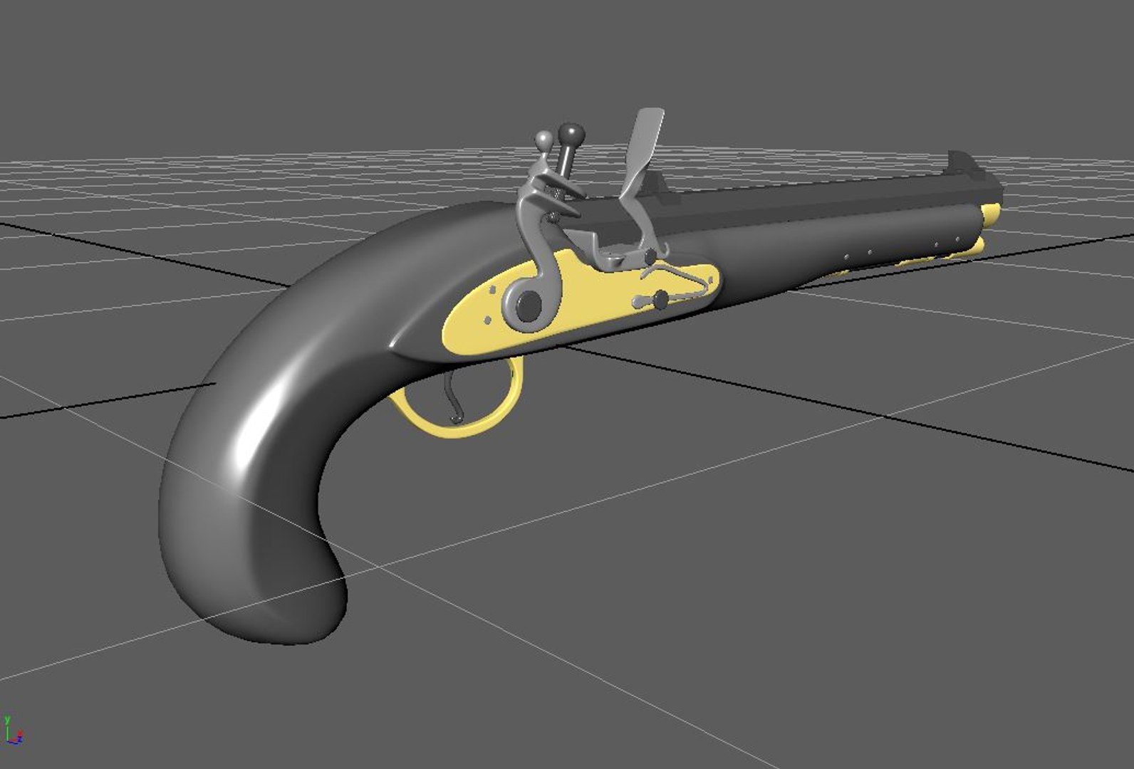 3D model Pirate Blunderbuss VR / AR / low-poly