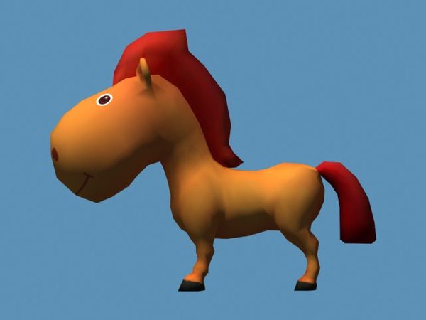 3d model cartoon horse
