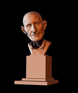 3D old man bust model