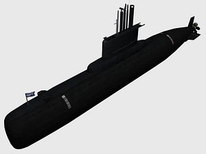 3d model type 209 submarine
