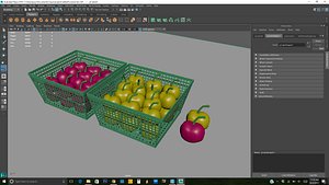 3D cherries yellow model