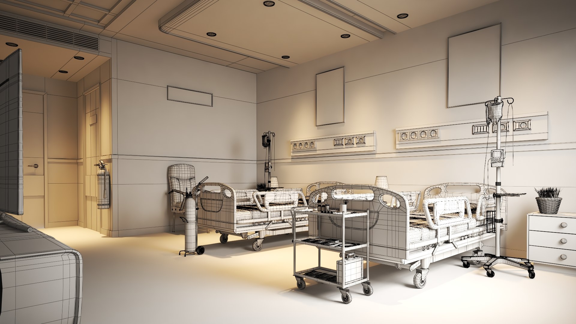 3D Model Real Hospital Room Interior - TurboSquid 1436496