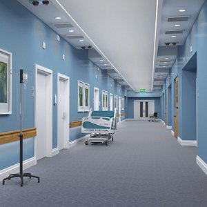 3D Hospital Hallway Corridor model