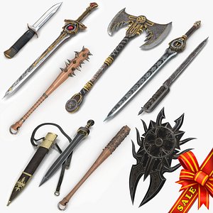 3D weapons v2 sword club model