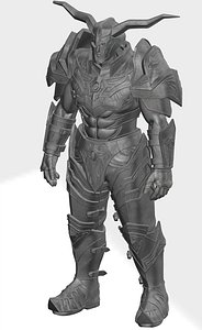 3D Knight Online - Warrior Class  3D Printable Miniature  Statue