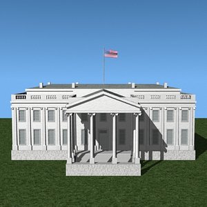 3d white house model