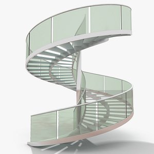 Luxurious Modern Glass Spiral Stairs