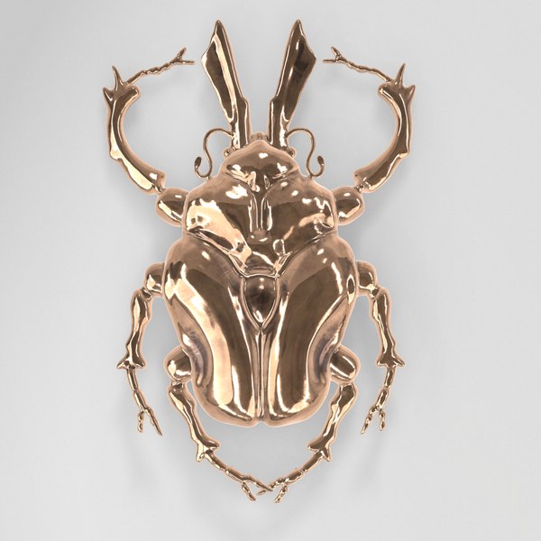 3D golden scarab beetle