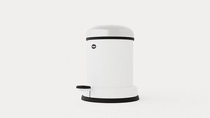 White Pedal Trash Bin with Domed Lid