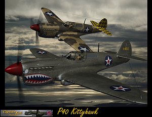 3d model p40 kittyhawk