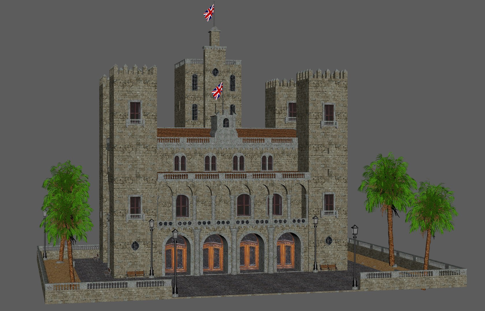 Castle Building Structure Model - TurboSquid 1242495