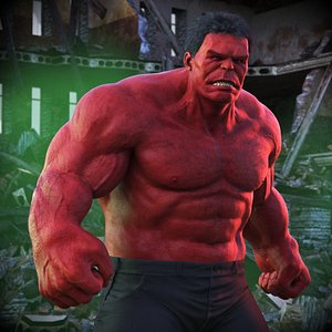 Red Hulk Fur for Maya Rigged