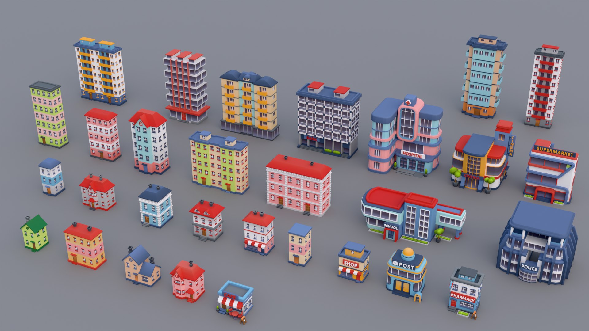 3D 30 Low-Poly Urban Buildings Collection https://p.turbosquid.com/ts-thumb/Cf/aOUKoR/5r/all/png/1749622230/1920x1080/fit_q87/47e4f7a6bc8120688ecba89b78f5ddfc4c6a18fa/all.jpg