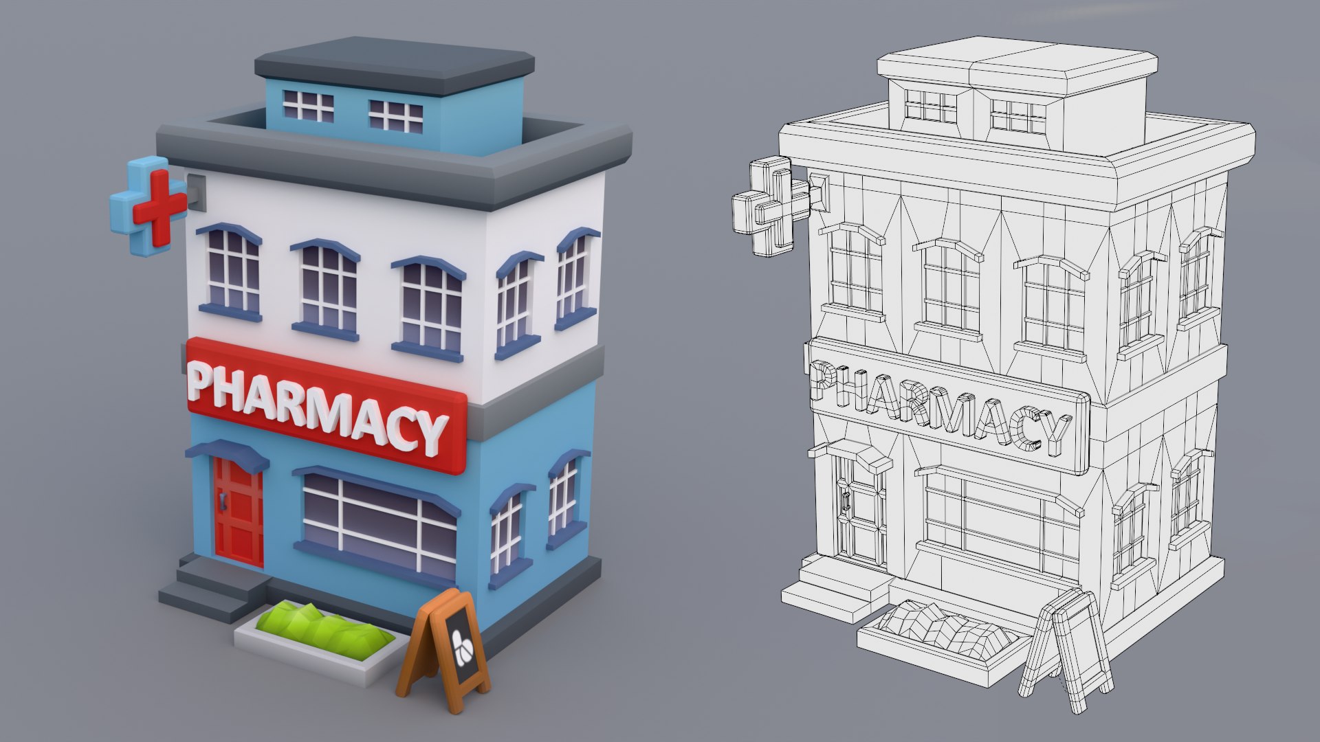 3D 30 Low-Poly Urban Buildings Collection https://p.turbosquid.com/ts-thumb/Cf/aOUKoR/Ew/5pharmacy/png/1749622222/1920x1080/fit_q87/9ae78a6124b6c7cb52b3b7d43ea7b9fdf62b2b82/5pharmacy.jpg