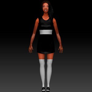 ebony girl 3d obj