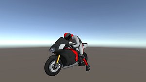 Low Poly Racing Bike With Rider-3