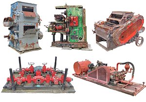 3D Old Factory Machines Scans model