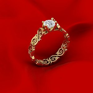 diamond ring ornament 3D model