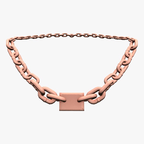 3D Interlaced Gold Chains Necklace model