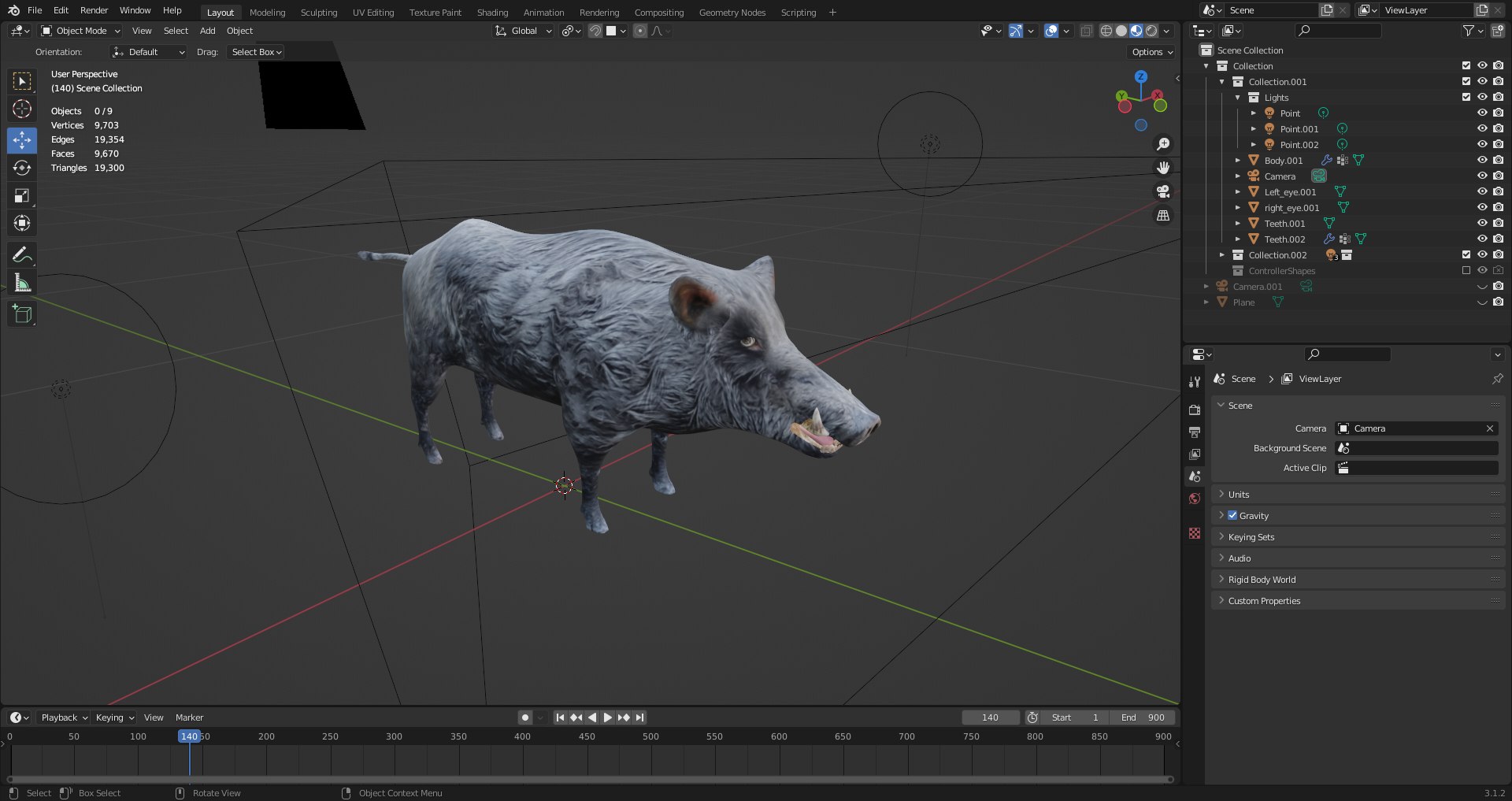 3D Model Fur Wild Boar Rigged V08 In Blender - TurboSquid 1992517