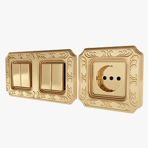 3D Classic plug sockets and switches model