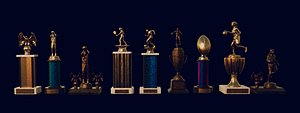 classic sports trophies 3D model