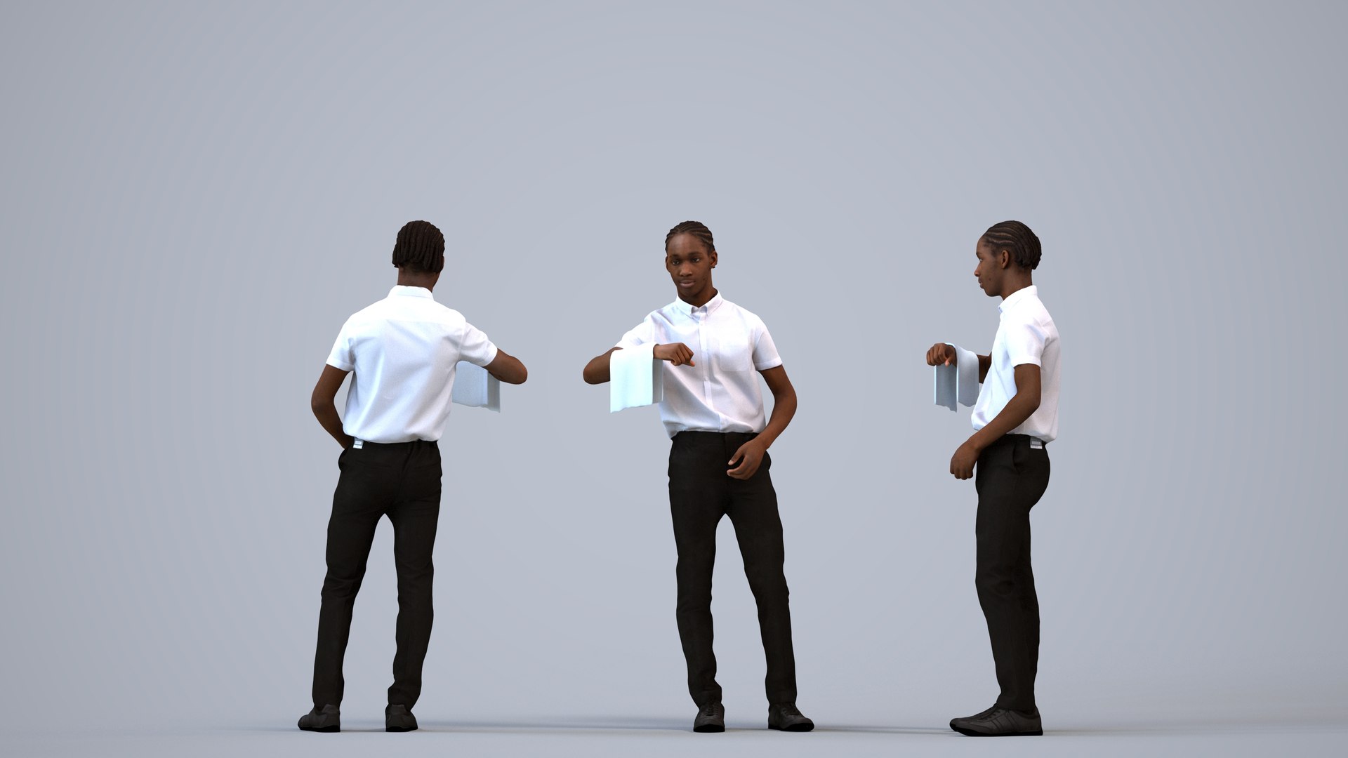 3D 00591Jimmy007 - Teen Black male waiting in hospitality setting wearing summer uniform https://p.turbosquid.com/ts-thumb/Cf/zlacjS/re/00591_jimmy007_state2_frame_0001/jpg/1773200015/1920x1080/fit_q87/5f40394476d83a3177c712bdeaf3a7c399c0f622/00591_jimmy007_state2_frame_0001.jpg