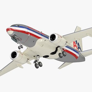 American Airlines Boeing 737-600 with Interior 3D model