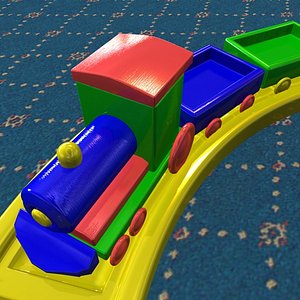 c4d wooden train set