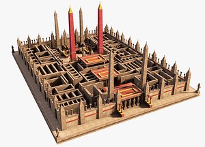 3D Fantasy Egyptian labyrinth Temple model