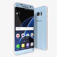 Samsung Galaxy S7 Edge Coral Blue 3D Model
