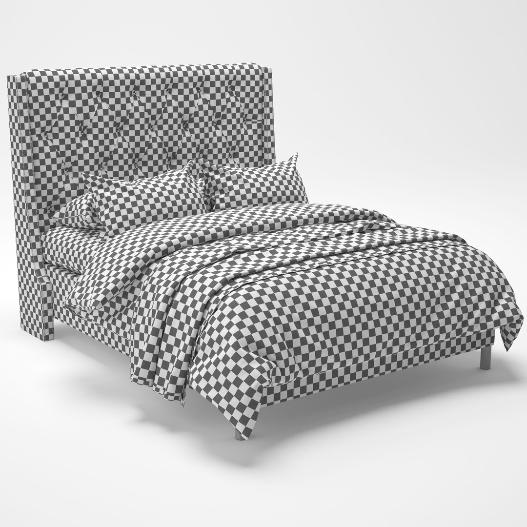 3d Model Custom Dale Upholstered Bed