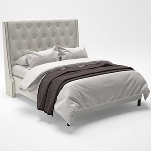 Custom Dale Upholstered Bed White