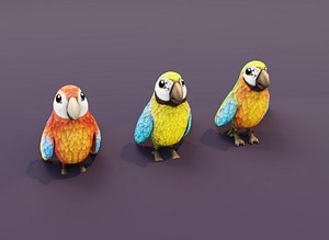 Cartoon Ara Parrot 3D Models 3D model