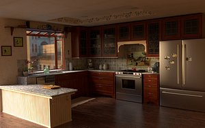 3d kitchen stainless steel