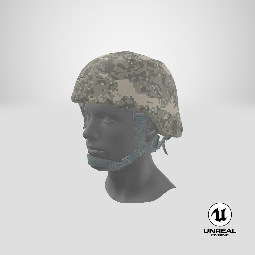 3D Assault Helmet Gray Camo TurboSquid 2046628
