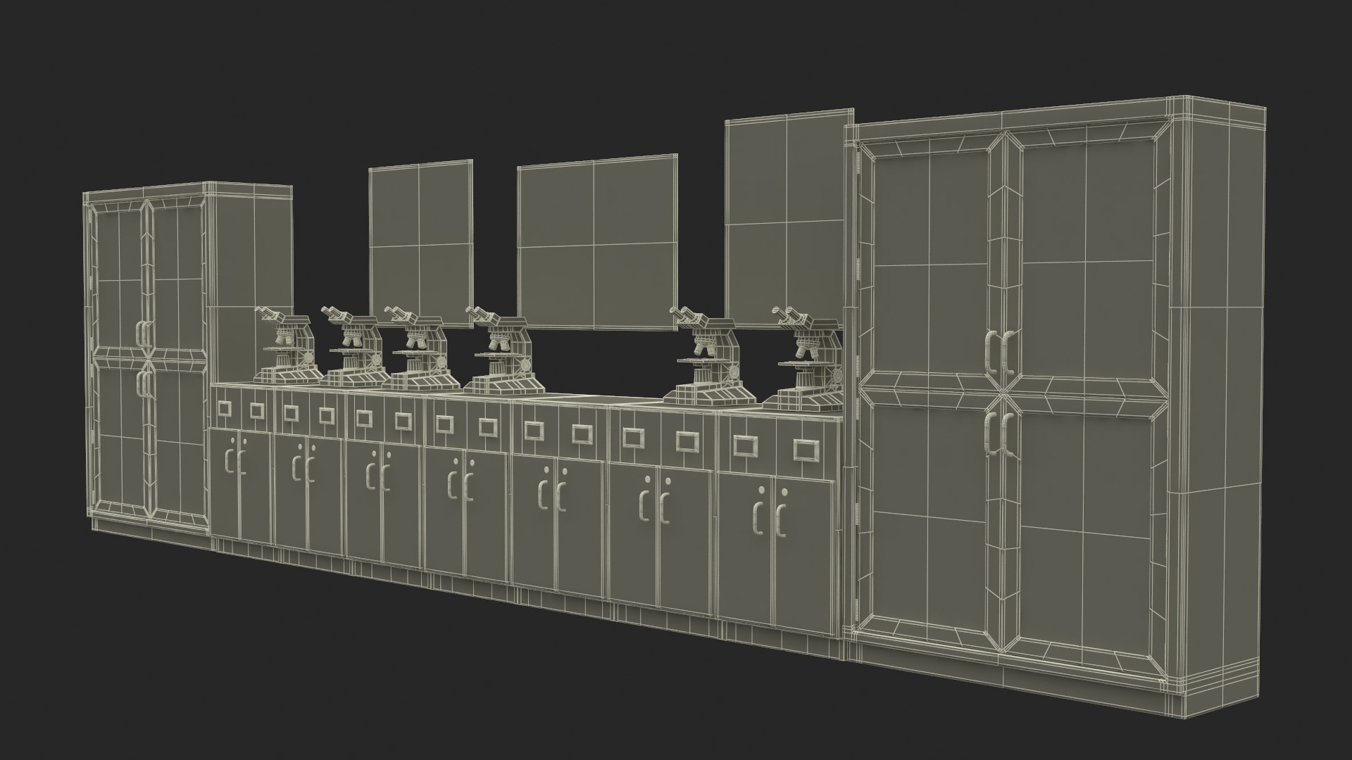Laboratory Interior With And Microscopes 3D Model TurboSquid